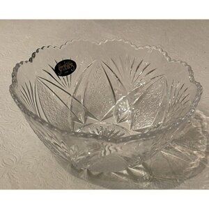 STUDIOS CRYSTAL CLEAR Bowl Pineapple SCALLOPED 6.5" JAPAN NWT